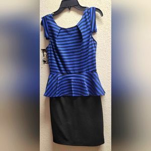 Women's 0 blue striped pencil dress